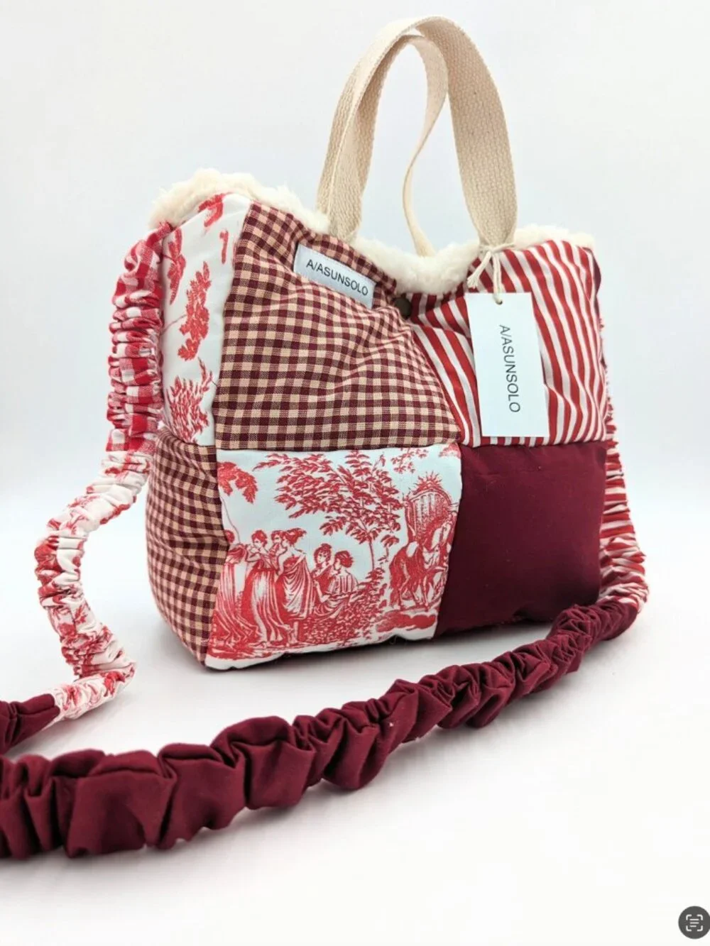 A/Asunsolo Patchwork Gingham Puffer Tote
